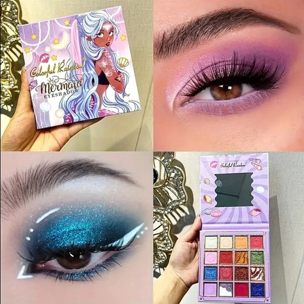 🆕️LAST 1🐙COLORFUL RAINBOW MERMAID 16 COLOR ULTRA PIGMENTED EYESHADOW PALETTE
